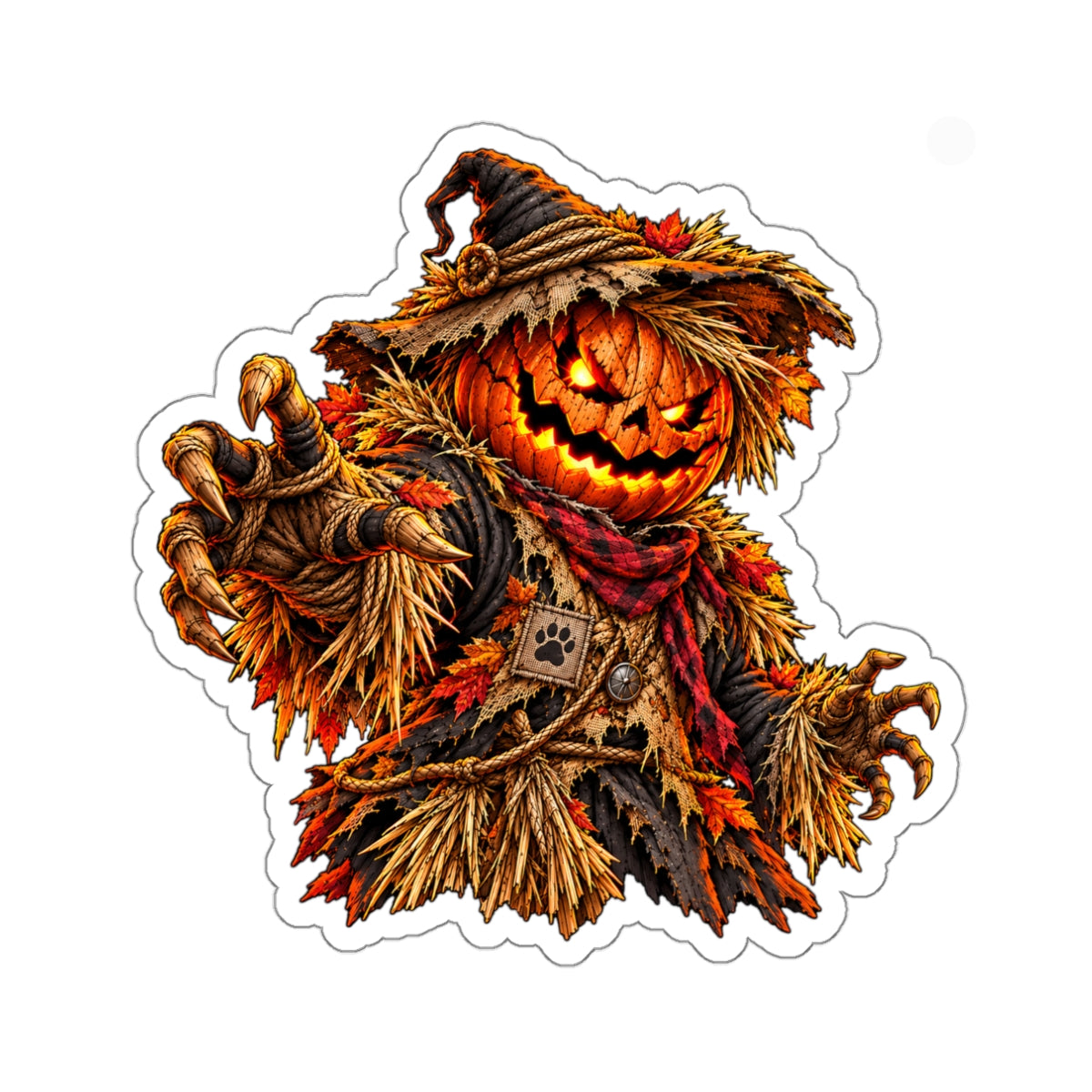 Harvest Havoc — Halloween Scarecrow Sticker
